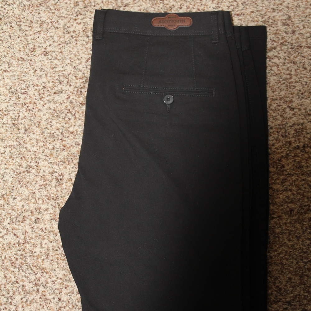 Aiopeson mens wear, Black, 32x32, Chino's, Flat Front